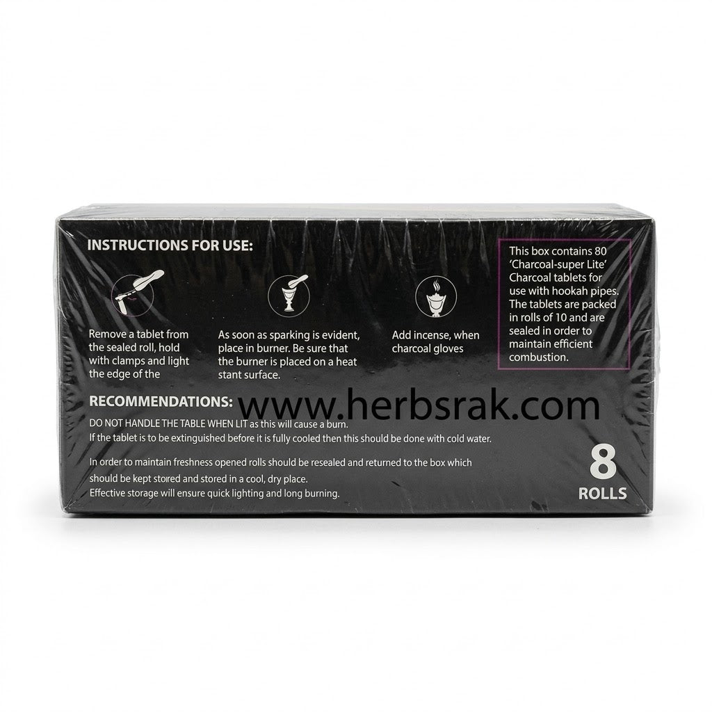 Charcoal-Super Lite Premium Bukhoor Charcoal Tablets 40mm – 80 Tablets فحم سوبر لايت سريع الاشتعال ممتاز (40 مم) – 80 قرص