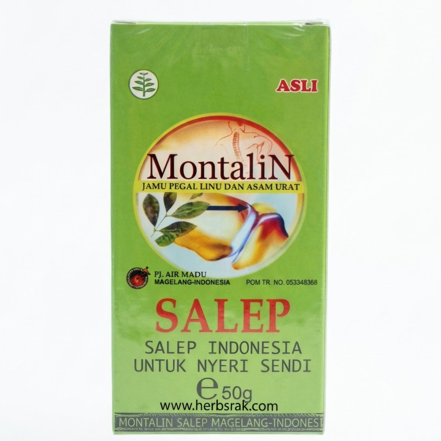 Montalin Ointment Salep Jamu Pegal Linu dan Asam Urat | Herbal Medicine For Joint Stiffness And Gout Cream - 50g مرهم تقليدي إندونيسي مونتالين - مفيد لتخفيف آلام العضلات والمفاصل والنقرس