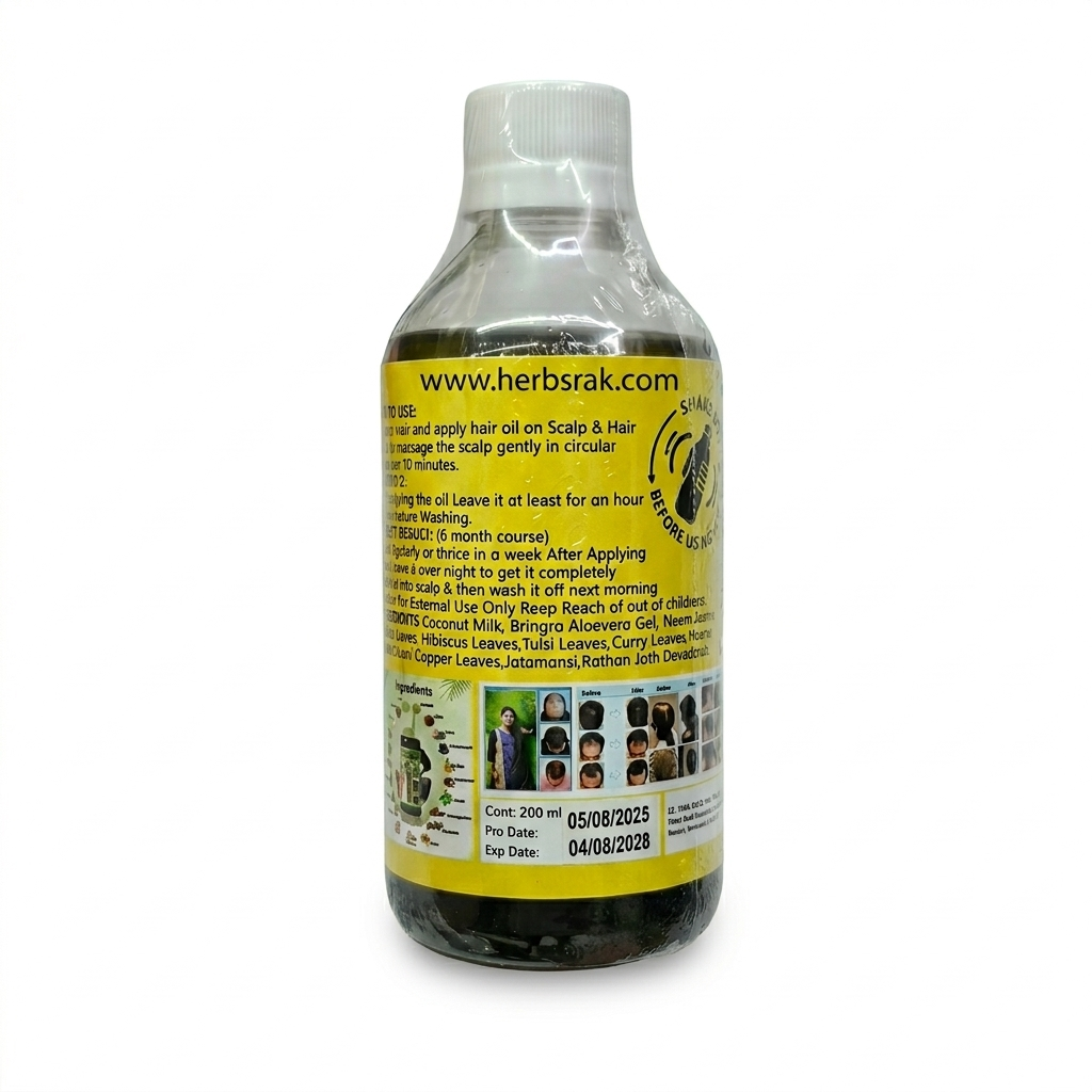 Adivasi Neelgiri Herbal Hair Oil - 200ml زيت أديفاسي نيلجيري بالأعشاب – سر القبائل الهندية لشعر طويل وكثيف