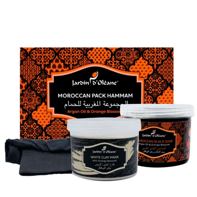 Moroccon Hammam Pack (Argan oil & Organge Blossom) | مجموعة حمام المغربي (زيت أركان و زهر البرتقال)