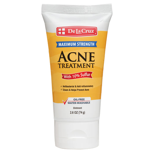 De La Cruz® Acne Treatment Maximum Strength with 10% Sulfur Ointment (74 g) | مرهم كبريت لعلاج حب الشباب