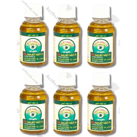Olive Oil (Quran Recited) - 6 Bottles زيت زيتون مقري (٦ زجاجات)