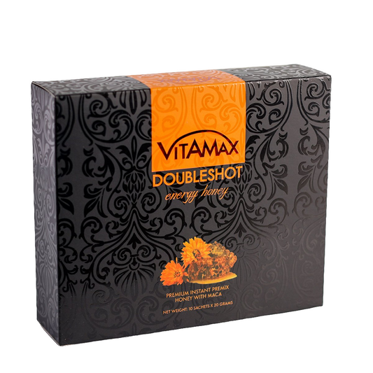 VITAMAX DOUBLESHOOT Energy Honey With Maca For Power | Royal Honey | 10 Sachets عسل فيتامكس مع عشبة الماكا عسل الملكي