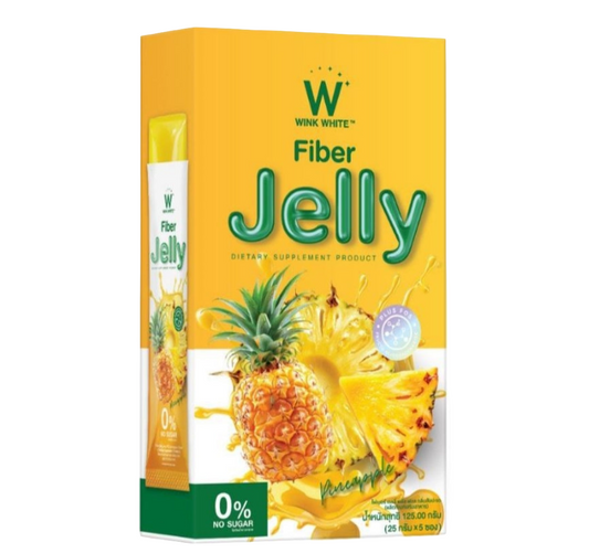 WINK WHITE Fiber Jelly Dietary Supplement Pineapple Extract - 5 Sachets جيلي الياف مع عصير أناناس مزيل السموم