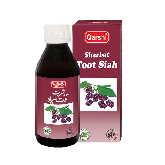 Sharbat Toot Siah Is Effective For Throat Pain and Swelling - 120ml  شربت توت سیاہ شراب أعشاب فعال في تورم وآلام الحلق (التهاب البلعوم). فعال في بحة الصوت والتهاب الحلق. يساعد على تخفيف تورم الحلق في مرض الدفتيريا