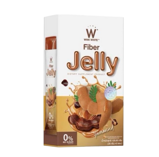 WINK WHITE Fiber Jelly Dietary Supplement Tamarind Extract - 5 Sachets جيلي الياف مع عصير تمر هندي مزيل السموم