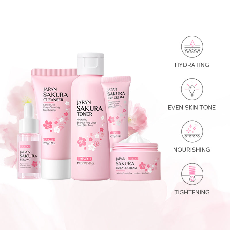 LAIKOU Japan Sakura Skincare Set مجموعة ساكورا الياباني العناية بالبشرة