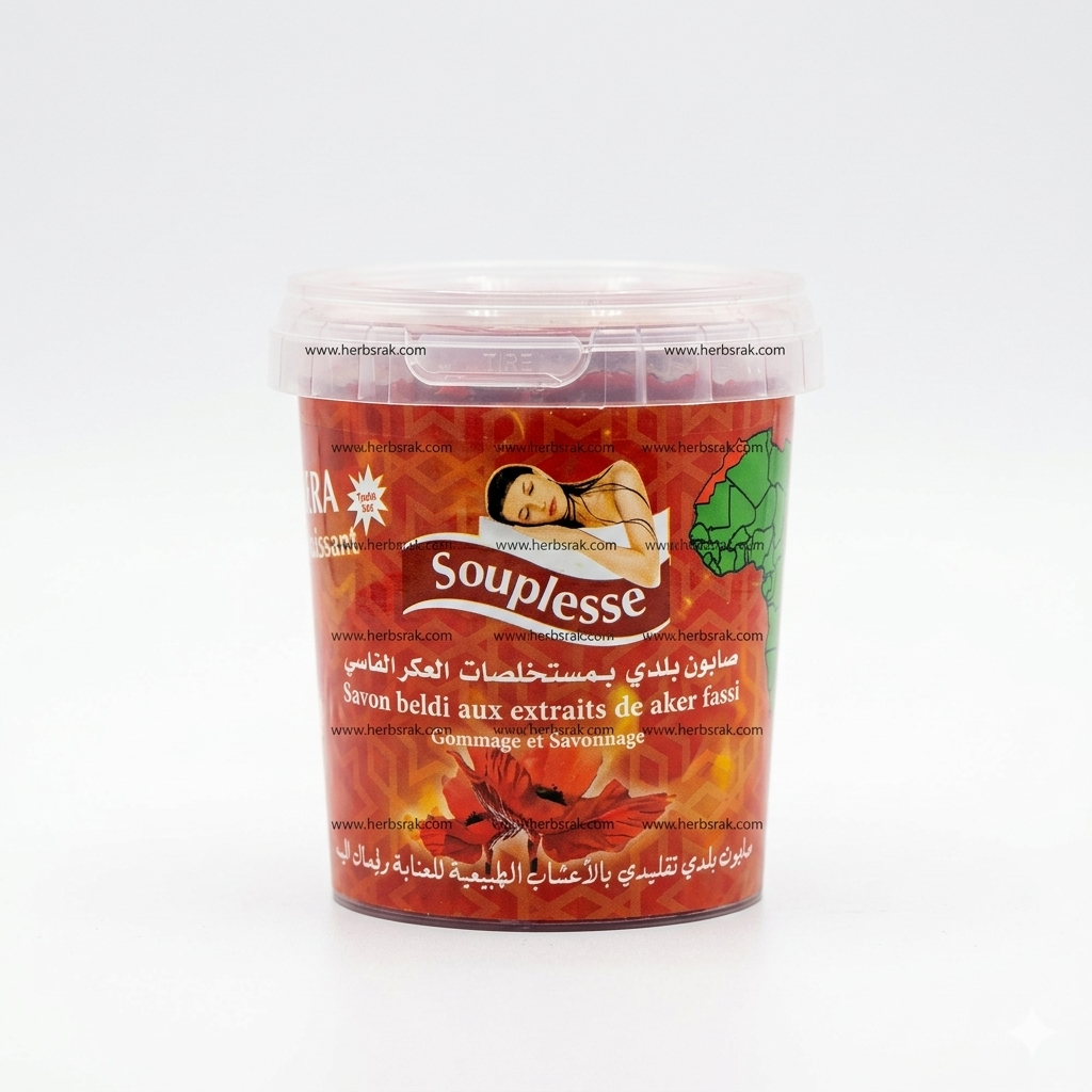 Souplesse Moroccan Traditional Aker Fassi Soap - 400g  صابون بلدي مغربي بالعكر فاسي