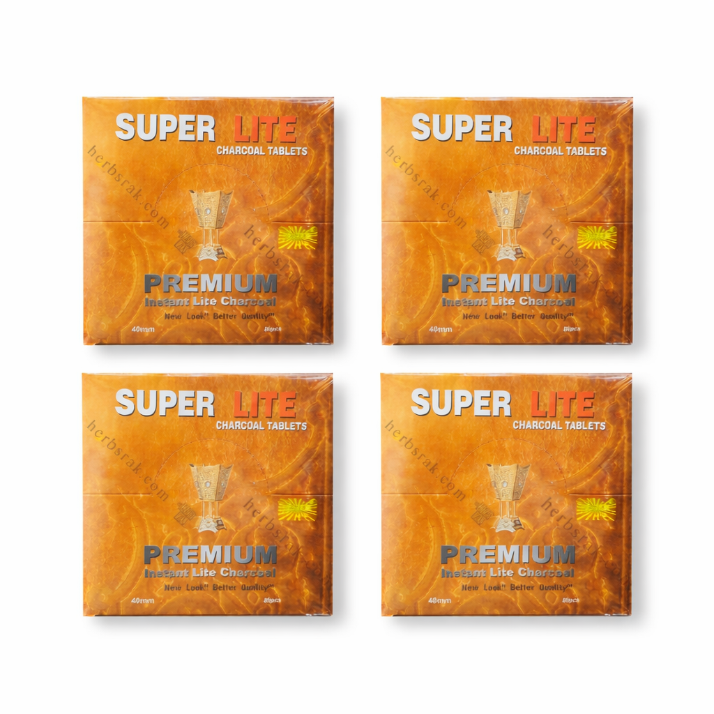 Super Lite Premium Instant Round Charcoal 80 Tablets (40mm)  فحم البخور ماليزي الممتاز - سريع اشتعال - عديم الدخان - يتم لمدة طويل - ٨٠ أقراص