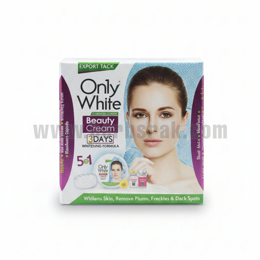 Only White Beauty Cream – Clear, Bright & Flawless Skin Formula كريم أونلي وايت – لتفتيح البشرة وإزالة الحبوب والبقع الداكنة و النمش