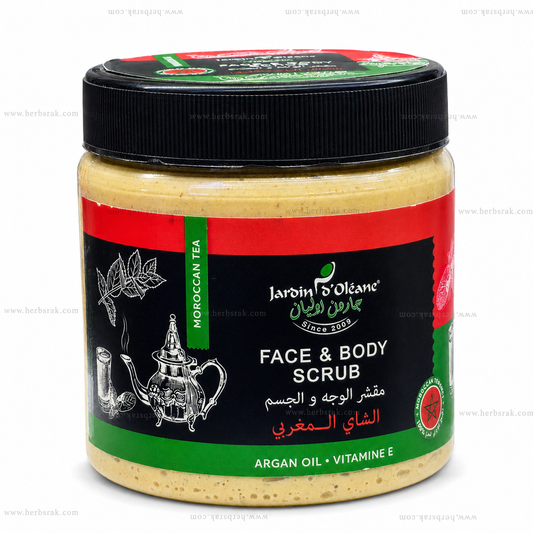 Moroccon Tea Face And Body Scrub Jardin d'Oleane | مقشر الوجه و الجسم بشاي مغربي