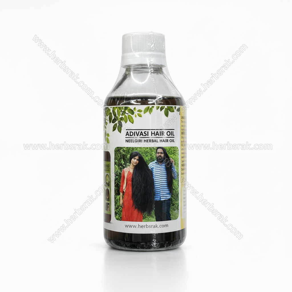 Adivasi Neelgiri Herbal Hair Oil - 200ml زيت أديفاسي نيلجيري بالأعشاب – سر القبائل الهندية لشعر طويل وكثيف