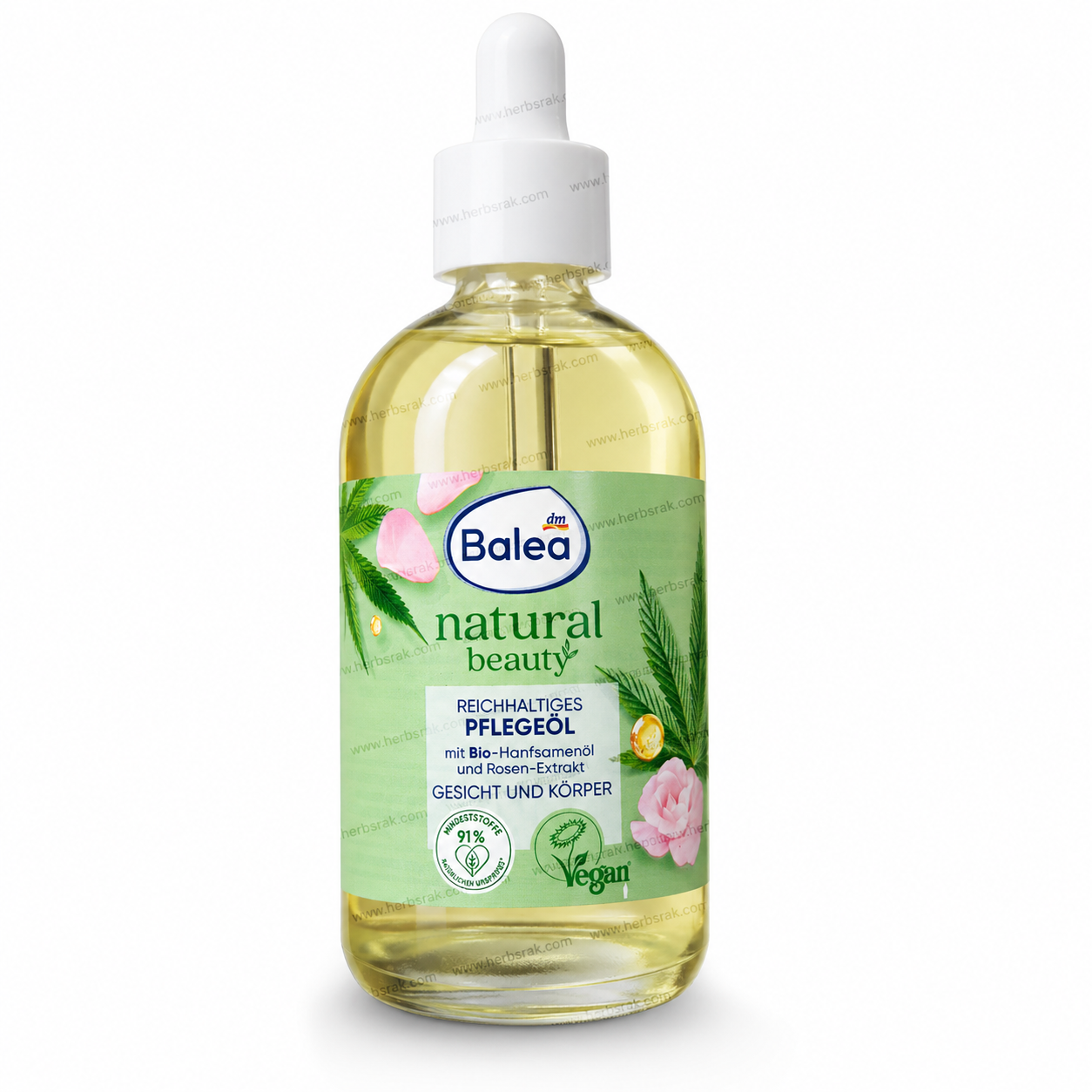 Balea Natural Beauty Organic Hemp & Rose Oil Nourishing Care for Face & Body - 100ml زيت زهرة الفولين الياباني