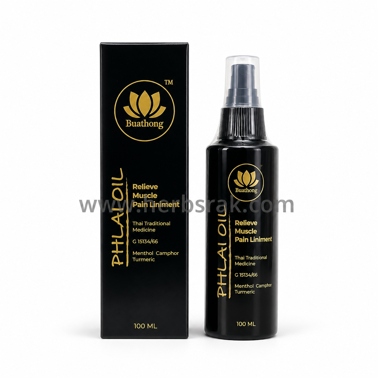 Buathong Phlai Oil Relieve Muscle Pain Liniment - 100ml بخاخ بواتونج للألم المفاصل و العظام