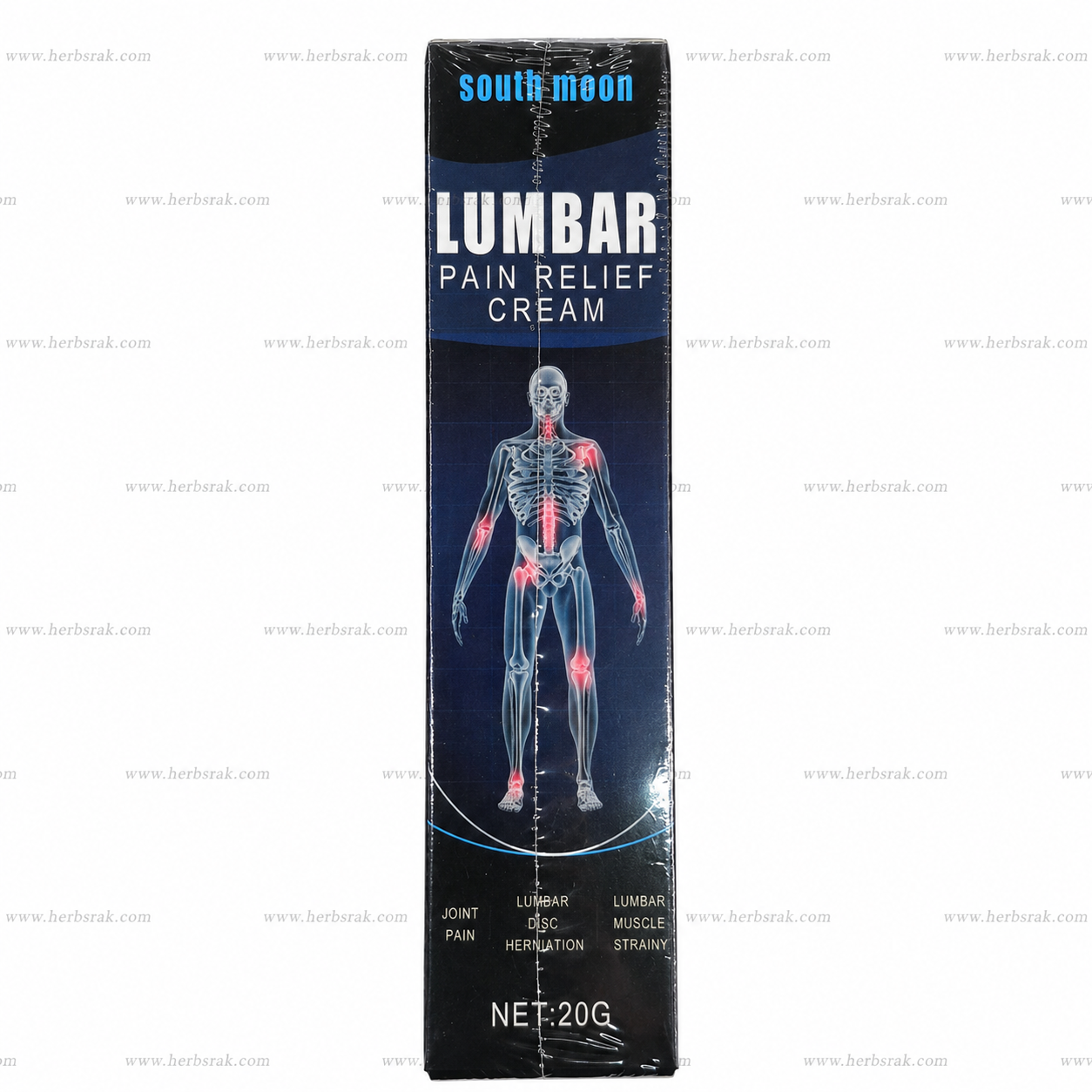 South Moon Lumbar Pain Relief Cream - 20g كريم لتخفيف آلام الفقرات القطنية، الانزلاق الغضروفي (الديسك) و إجهاد العضلات وتشنجها