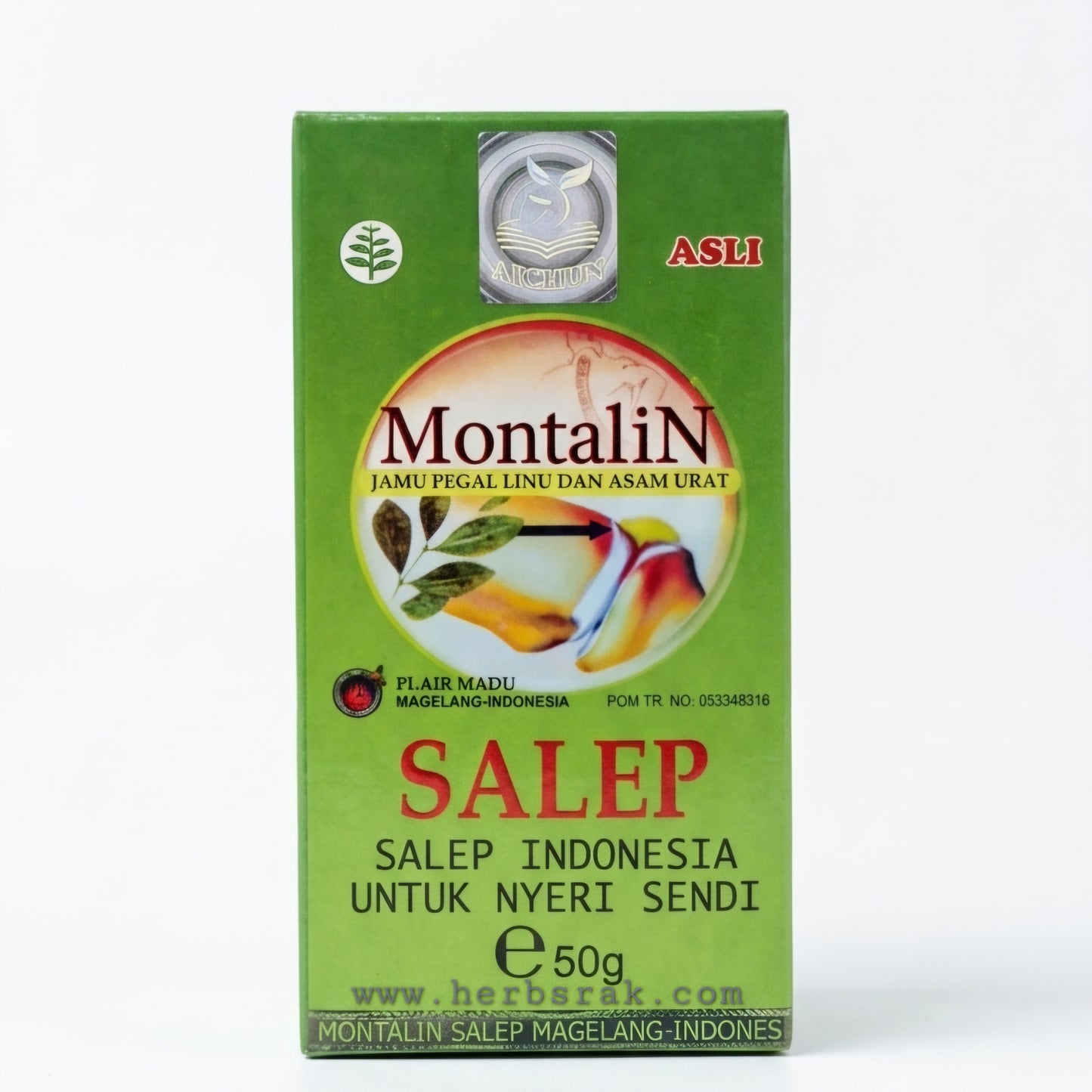 Montalin Ointment Salep Jamu Pegal Linu dan Asam Urat | Herbal Medicine For Joint Stiffness And Gout Cream - 50g مرهم تقليدي إندونيسي مونتالين - مفيد لتخفيف آلام العضلات والمفاصل والنقرس